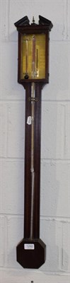 Lot 1292 - George III mahogany stick barometer with brass dial signed A P Tarone & Co, No. 7 Grevill St,...