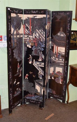 Lot 1306 - A Chinese lacquer four-fold screen