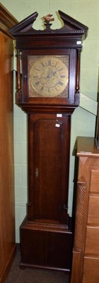 Lot 1313 - An oak thirty hour longcase clock, square brass dial with chapter ring signed Newby, Kendal,...