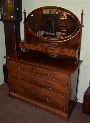 Lot 1316 - Late Victorian mahogany and satinwood banded dressing chest