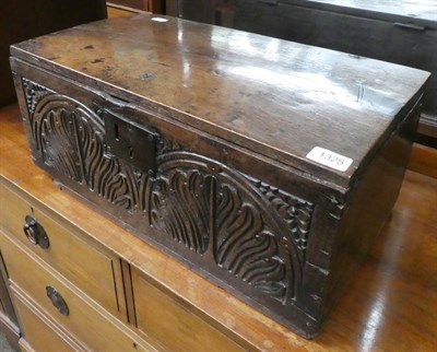 Lot 1325 - A late 17th/early 18th century carved oak bible box