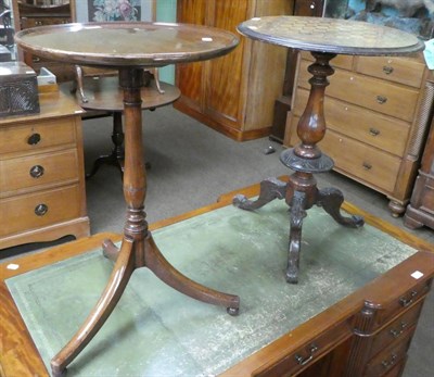 Lot 1330 - Victorian walnut chess top table; and a George IV mahogany circular dish top table