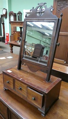 Lot 1332 - A 19th century mahogany and crossbanded toilet mirror