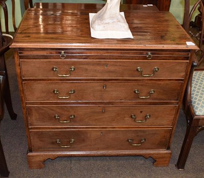 Lot 1344 - A George III mahogany straight fronted chest of drawers with brushing slide, four graduated...