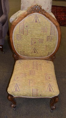 Lot 1345 - A walnut framed 19th century nursing chair together with a foot stool of similar date