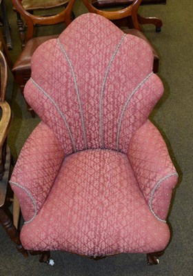 Lot 1356 - A Victorian rosewood framed upholstered armchair