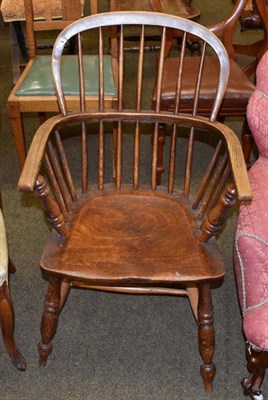 Lot 1357 - Mid-19th century ash double spindle back Windsor armchair