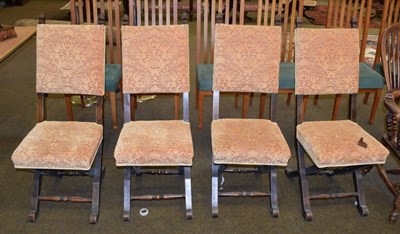 Lot 1362 - Four late 19th century Italian carved dining chairs