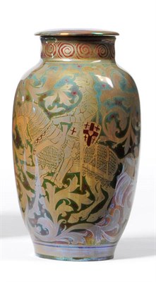 Lot 1675 - A Pilkington's Royal Lancastrian Lustre Jar and Cover, decorated by Richard Joyce, of baluster...