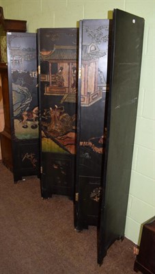 Lot 1389 - A Chinese lacquer six fold screen