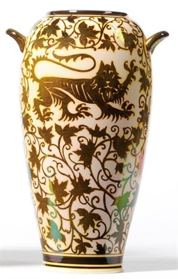 Lot 1676 - A Pilkington's Royal Lancastrian Lustre Twin-Handled Vase, decorated by William S Mycock, with...