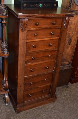 Lot 1397 - Victorian mahogany Wellington chest of seven graduated drawers