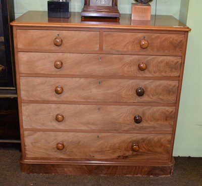 Lot 1401 - A Victorian mahogany straight front chest of drawers, circa 1870, the moulded top above two...