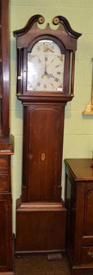 Lot 1405 - An oak thirty hour longcase clock, painted arch dial inscribed C Caygill, Askrigg, late 18th...