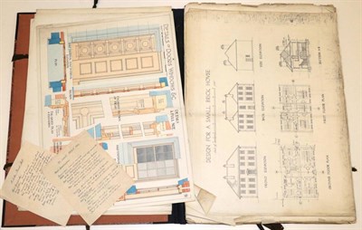 Lot 2 - Hunt, S[?imeon].G.W. A folder of c.30 architectural drawings, plans, elevations and figures, signed