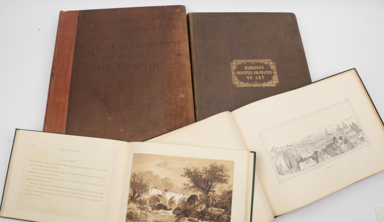 Lot 5 - Art Leitch, R.P. A Course of Sepia Painting (1880). Oblong 8vo, org. cloth: plates; Cooke, E.W....
