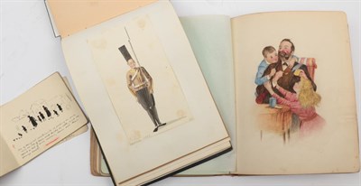 Lot 9 - Scrapbooks Album of Mary Shelly 1889 (owner's inscription on ffep), c.20 pages of drawings,...