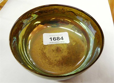 Lot 1684 - A Pilkington's Royal Lancastrian Lustre Bowl, decorated by Gladys Rogers, repeating patterns to the