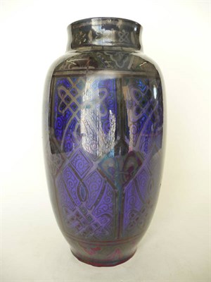 Lot 1686 - A Pilkington's Royal Lancastrian Lustre Vase, decorated by William S Mycock, with repeating pattern