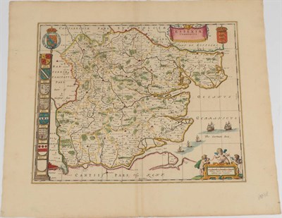 Lot 82 - Blaeu, Joan Essex Comitatus. 17th c. or later. Hand-coloured. After Blaeu's death, and the...