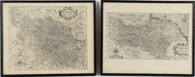 Lot 93 - Saxton, Christopher; Hole, William (eng.) West Riding and North Riding. [1610]. Framed and...