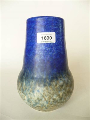 Lot 1690 - A Ruskin Pottery Matt Glaze Vase, of tapering cylindrical design with swollen base, banded in...