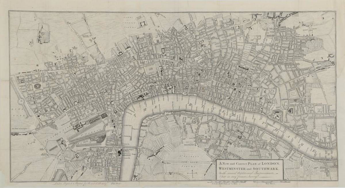 Lot 117 - London A New and Correct Plan of London, Westminster and Southwark. R. & J. Dodsley, [1761].