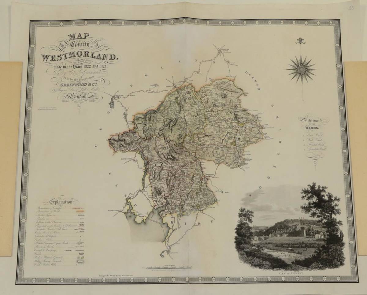Lot 129 - Greenwood, Christopher and John Westmorland. Map of the County of Westmorland, from an Actual...