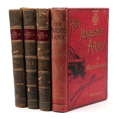 Lot 172 - Low, Lt. Chas. Rathbone Her Majesty's Navy. J.S. Virtue, [1890]. 4to (3 vols). Half green calf;...
