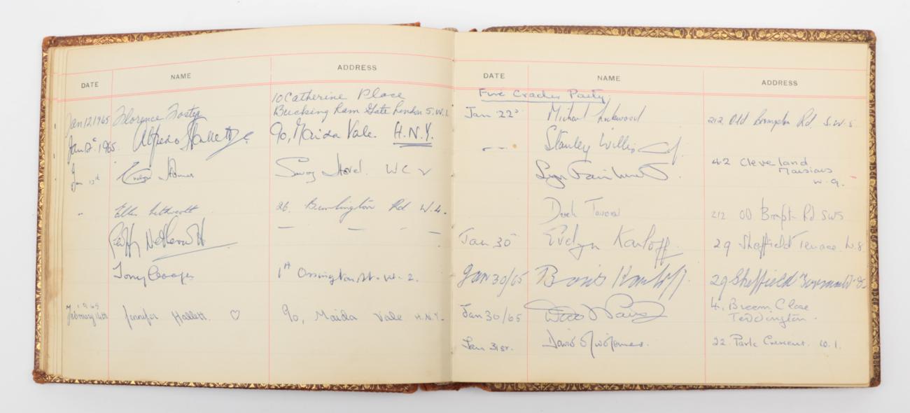 Lot 178 - Milton, Billy; Garrick Club Visitors and autograph book from Billy Milton's theatrical parties...