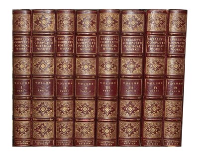 Lot 180 - Shelley, Percy Bysshe The Complete Poetical Works. Cambridge: The Riverside Press, 1892. 8vo (8...