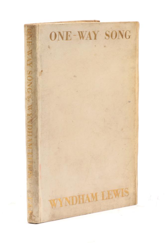 Lot 203 - Lewis, Wyndham  One-Way Song. Faber and Faber, 1933. 8vo, original full vellum, upper board and...