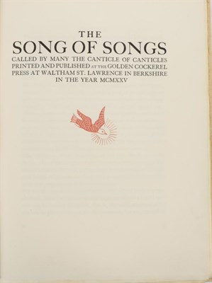 Lot 219 - Gill, Eric The Song of Songs called by many the Canticle of Canticles. Waltham St Lawrence:...