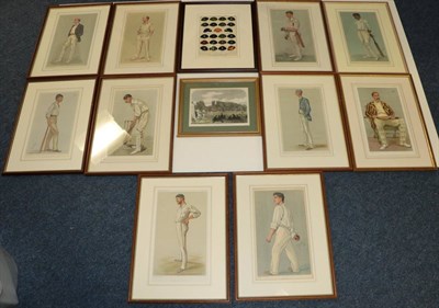 Lot 233A - SPY Ten Vanity Fair cricketing prints, framed and glazed. Including: Lord Hawke; Lord Harris;...