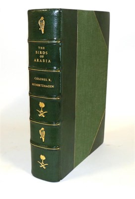 Lot 258 - Meinertzhagen, Col. R. The Birds of Arabia. Henry Sotheran Ltd, 1980. Folio, half green morocco...