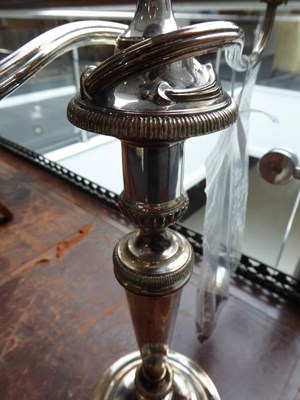 Lot 3 - A Pair of Old Sheffield Plate Three-Light Candelabra, by Matthew Boulton, First Half 19th...