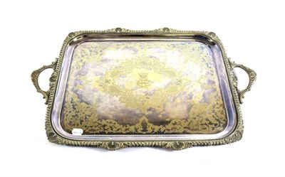 Lot 6 - A Victorian Silver-Plated Tray, by Atkin Brothers, Sheffield, Late 19th century, oblong and...
