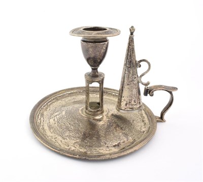 Lot 29 - A George III Silver Chamber-Candlestick, by Henry Chawner and John Emes, London, 1797, circular and