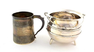 Lot 35 - A George III Silver Mug, maker's mark ?B, London, 1812, tapering cylindrical and with reeded bands