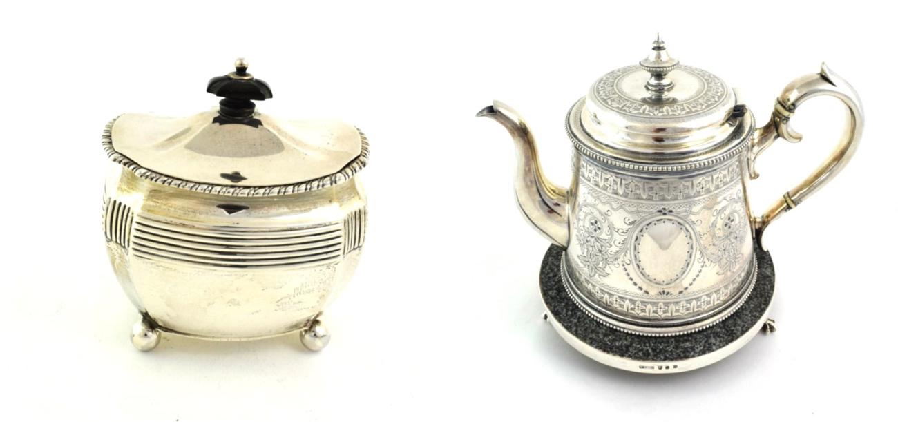 Lot 56 - A Victorian Scottish Silver Tea-Caddy, by Hamilton and Inches, Edinburgh, 1898, with hinged...
