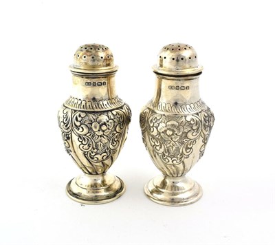 Lot 64 - A Three-Piece Victorian Silver Condiment-Set with a George V Silver Mustard-Pot to Match, by...