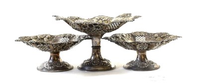 Lot 70 - A set of Three Victorian Silver Dessert-Stands, by Cooper Brothers and Sons Ltd., Sheffield,...