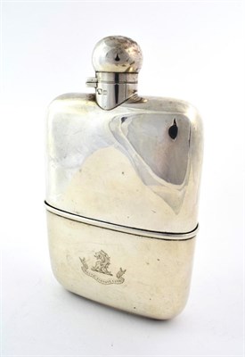 Lot 71 - A Large Edward VII Silver Hip-Flask, by Sampson Mordan and Co., London, 1906, plain with pull...