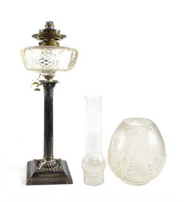 Lot 73 - An Edward VII Silver Oil Lamp Base, by Fattorini and Sons, Sheffield, 1904, the base...