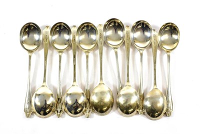 Lot 99 - A Set of Eleven George V Silver Soup-Spoons, by Roberts and Belk, Sheffield, 1928, each with...