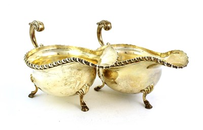 Lot 103 - A Pair of George VI Silver Sauceboats, by S. Blanckensee and Son Ltd., Chester, 1938, each oval...
