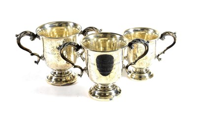 Lot 105 - Three Edward VIII and George VI Silver Trophy-Cups, by Walker and Hall, Sheffield, 1936, 1938...