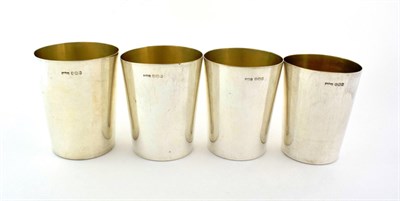 Lot 109 - A Set of Four Elizabeth II Silver Stacking Beakers, by James Dixon and Sons, Sheffield, 1965, plain
