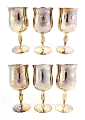 Lot 111 - A Set of Six Elizabeth II Silver Wine-Goblets, by James Dixon and Sons, Sheffield, 1979, plain with