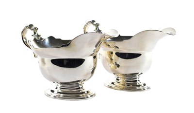 Lot 115 - A Pair of Elizabeth II Silver Sauceboats, by Roberts and Belk, Sheffield, 1979, in the George...